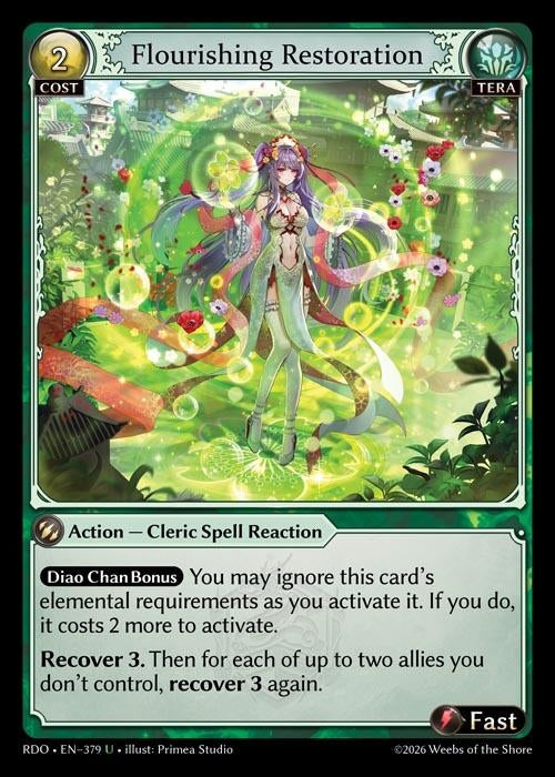 Image for Flourishing Restoration (Curio Foil) (379) (Radiant Origins) - Grand Archive TCG