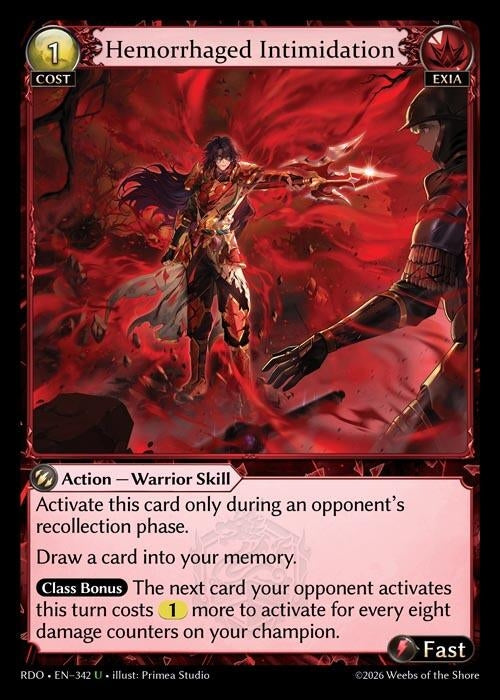 Image for Hemorrhaged Intimidation (Curio Foil) (342) (Radiant Origins) - Grand Archive TCG