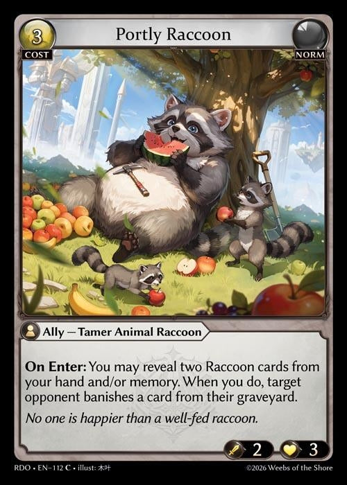 Image for Portly Raccoon (Curio Foil) (112) (Radiant Origins) - Grand Archive TCG