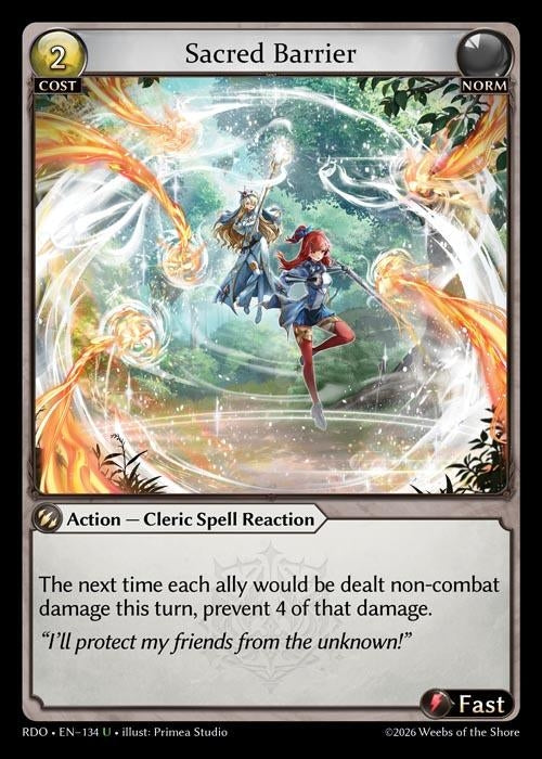 Image for Sacred Barrier (Curio Foil) (134) (Radiant Origins) - Grand Archive TCG