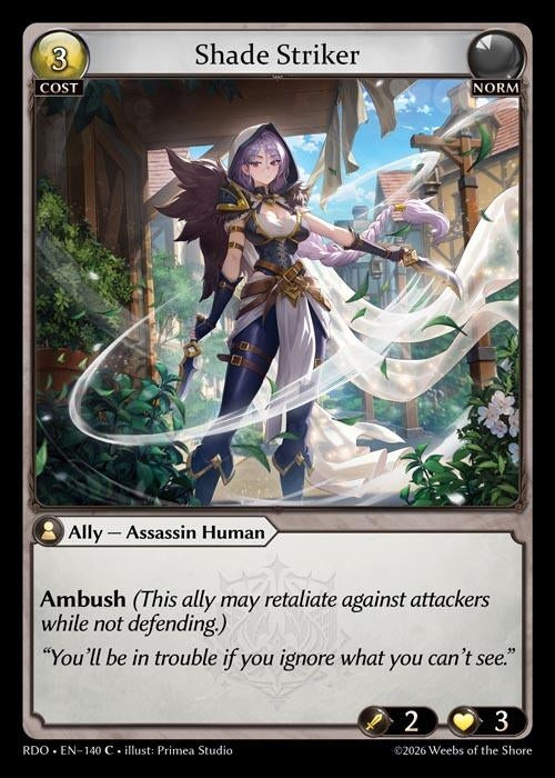 Image for Shade Striker (Curio Foil) (140) (Radiant Origins) - Grand Archive TCG