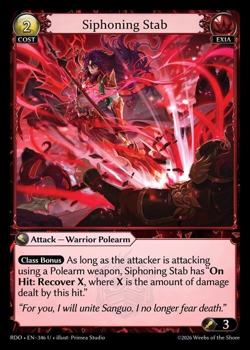 Image for Siphoning Stab (Curio Foil) (346) (Radiant Origins) - Grand Archive TCG