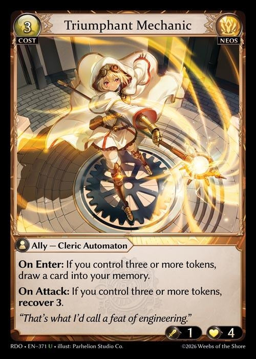 Image for Triumphant Mechanic (Curio Foil) (371) (Radiant Origins) - Grand Archive TCG