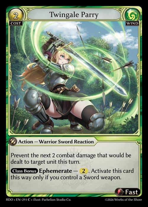 Image for Twingale Parry (Curio Foil) (291) (Radiant Origins) - Grand Archive TCG