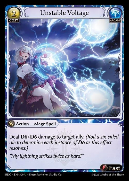 Image for Unstable Voltage (Curio Foil) (309) (Radiant Origins) - Grand Archive TCG