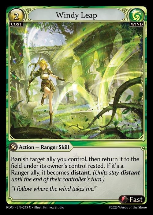 Image for Windy Leap (Curio Foil) (295) (Radiant Origins) - Grand Archive TCG