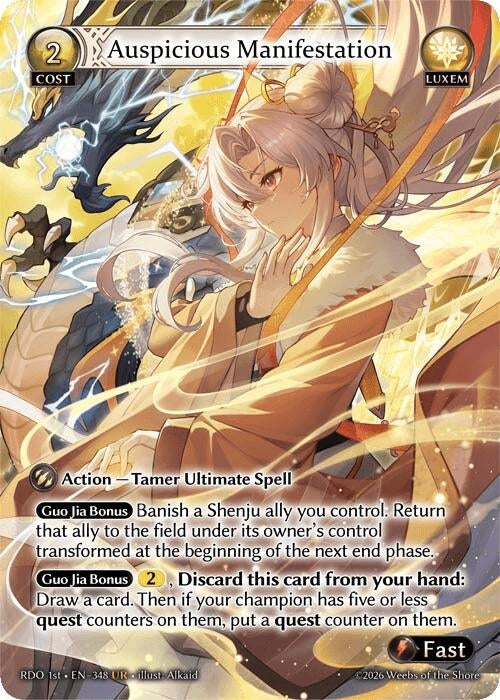 Image for Auspicious Manifestation (348) (Radiant Origins) - Grand Archive TCG