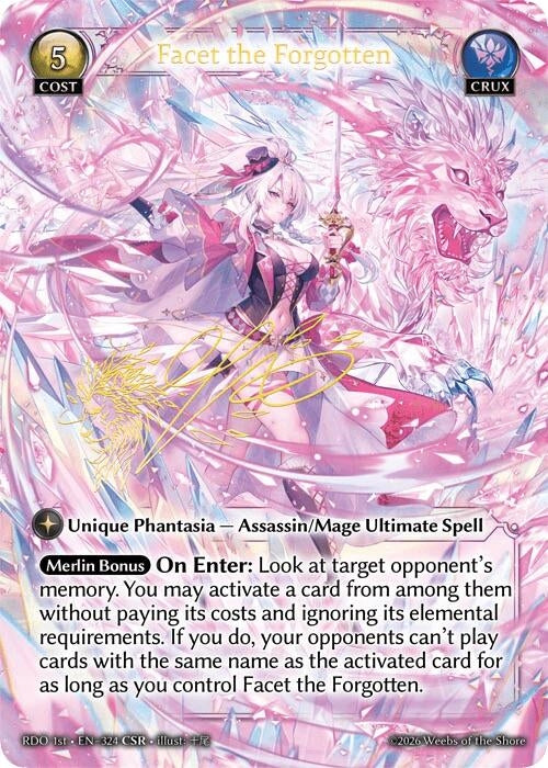 Image for Facet the Forgotten (CSR) (324) (Radiant Origins) - Grand Archive TCG