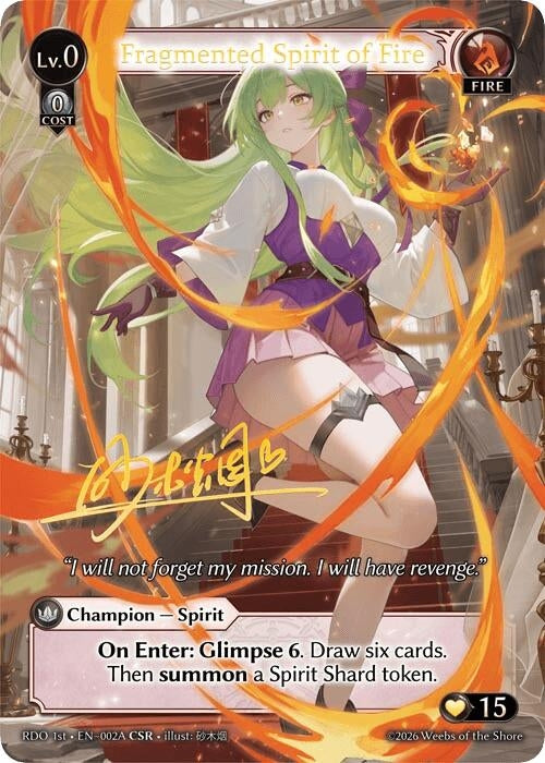 Image for Fragmented Spirit of Fire (002A) (002A) (Radiant Origins) - Grand Archive TCG