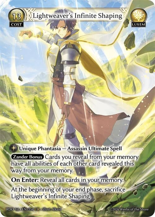 Image for Lightweaver's Infinite Shaping (354) (Radiant Origins) - Grand Archive TCG