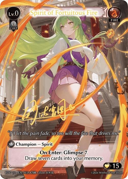 Image for Spirit of Fortuitous Fire (003A) (003A) (Radiant Origins) - Grand Archive TCG