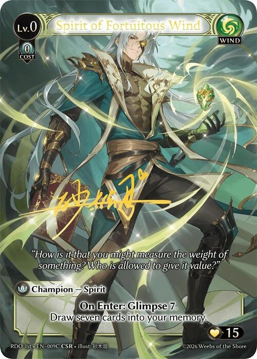 Image for Spirit of Fortuitous Wind (009C) (009C) (Radiant Origins) - Grand Archive TCG