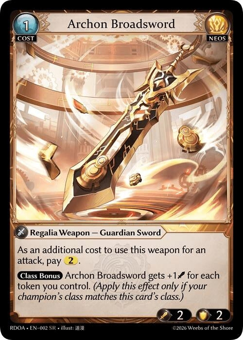 Image for Archon Broadsword (002) (Radiant Origins) - Grand Archive TCG