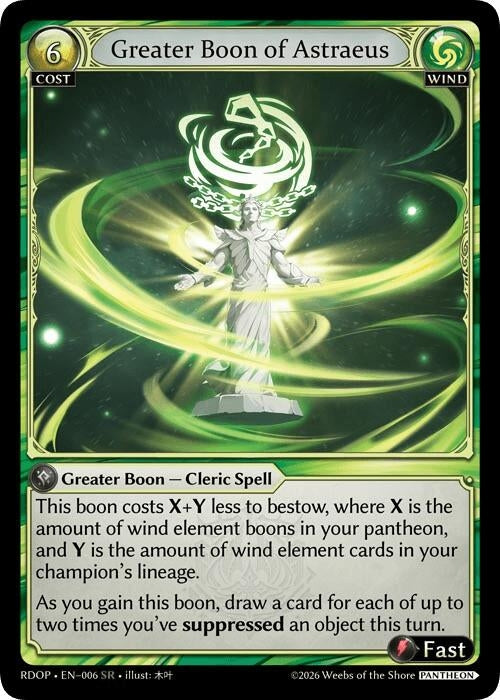 Image for Greater Boon of Astraeus (006) (Radiant Origins: Pantheon) - Grand Archive TCG