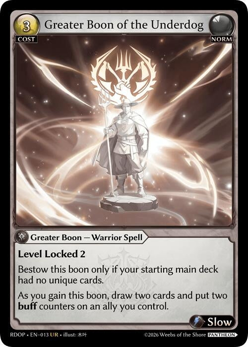 Image for Greater Boon of the Underdog (013) (Radiant Origins: Pantheon) - Grand Archive TCG