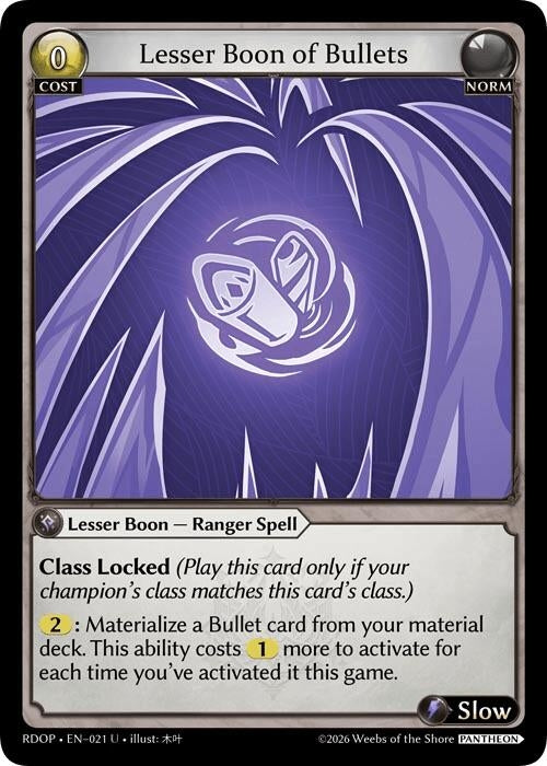 Image for Lesser Boon of Bullets (021) (Radiant Origins: Pantheon) - Grand Archive TCG