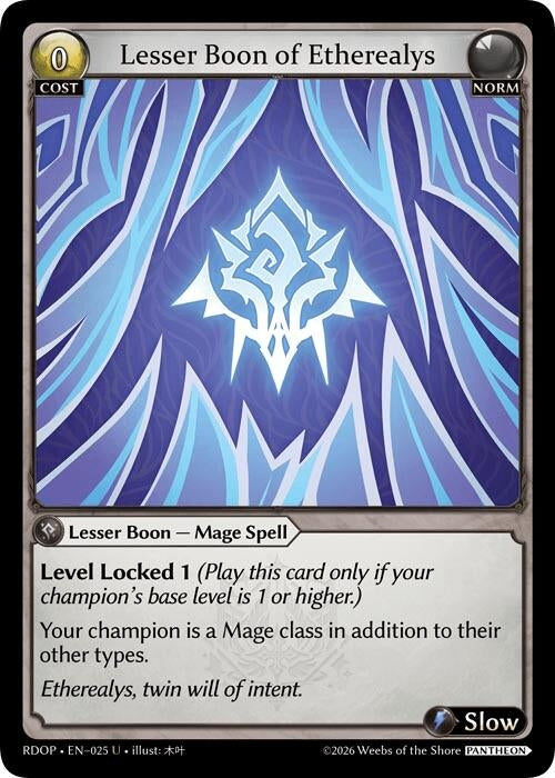 Image for Lesser Boon of Etherealys (025) (Radiant Origins: Pantheon) - Grand Archive TCG