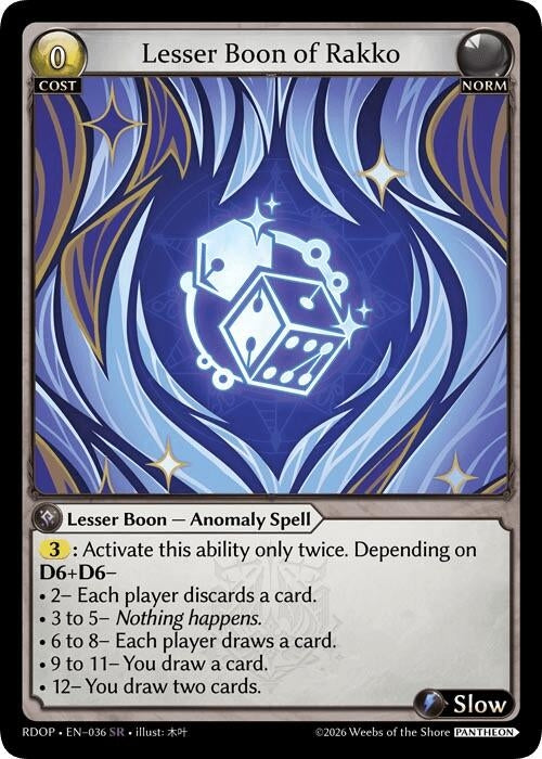 Image for Lesser Boon of Rakko (036) (Radiant Origins: Pantheon) - Grand Archive TCG