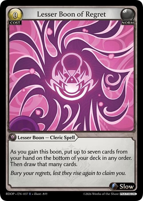 Image for Lesser Boon of Regret (037) (Radiant Origins: Pantheon) - Grand Archive TCG