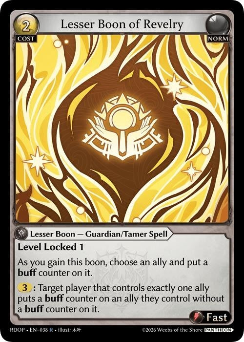 Image for Lesser Boon of Revelry (038) (Radiant Origins: Pantheon) - Grand Archive TCG