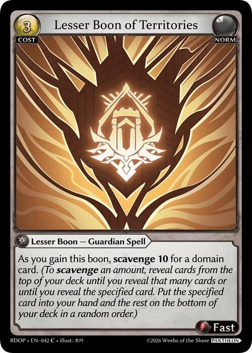 Image for Lesser Boon of Territories (042) (Radiant Origins: Pantheon) - Grand Archive TCG