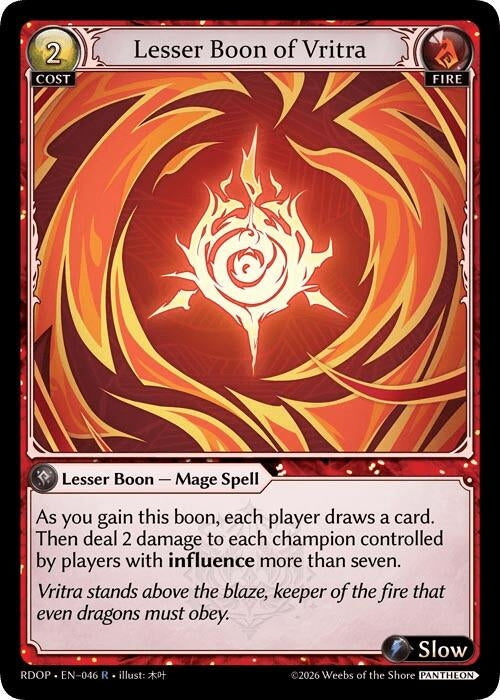 Image for Lesser Boon of Vritra (046) (Radiant Origins: Pantheon) - Grand Archive TCG