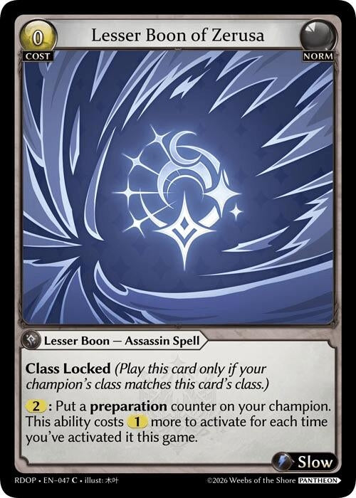 Image for Lesser Boon of Zerusa (047) (Radiant Origins: Pantheon) - Grand Archive TCG