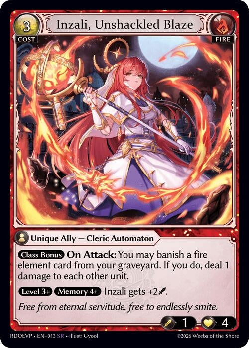 Image for Inzali, Unshackled Blaze (013) (Radiant Origins Event Pack) - Grand Archive TCG