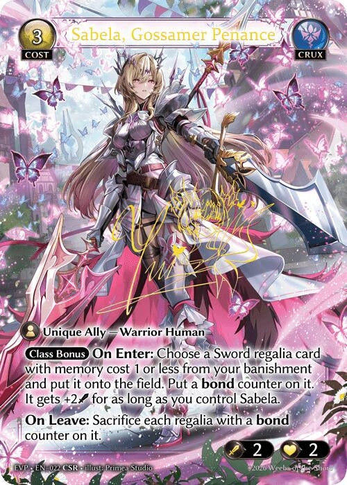 Image for Sabela, Gossamer Penance (022) (Radiant Origins Event Pack) - Grand Archive TCG
