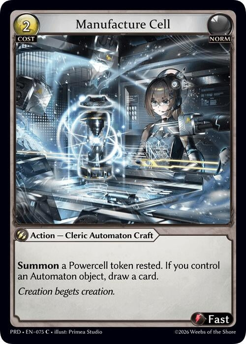 Image for Manufacture Cell (Interference Curio Foil) (075) (.asphodel/paradise) (PRD) - Grand Archive TCG