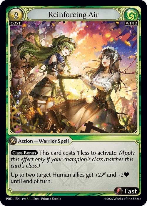 Image for Reinforcing Air (Interference Curio Foil) (196) (.asphodel/paradise) (PRD) - Grand Archive TCG