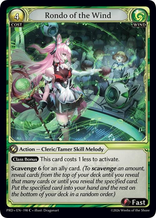 Image for Rondo of the Wind (Interference Curio Foil) (198) (.asphodel/paradise) (PRD) - Grand Archive TCG