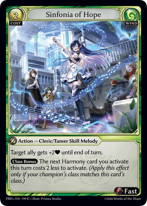 Image for Sinfonia of Hope (Interference Curio Foil) (199) (.asphodel/paradise) (PRD) - Grand Archive TCG