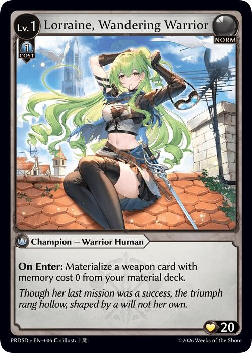 Image for Lorraine, Wandering Warrior (006) (.asphodel/paradise Starter Decks) (PRDSD) - Grand Archive TCG