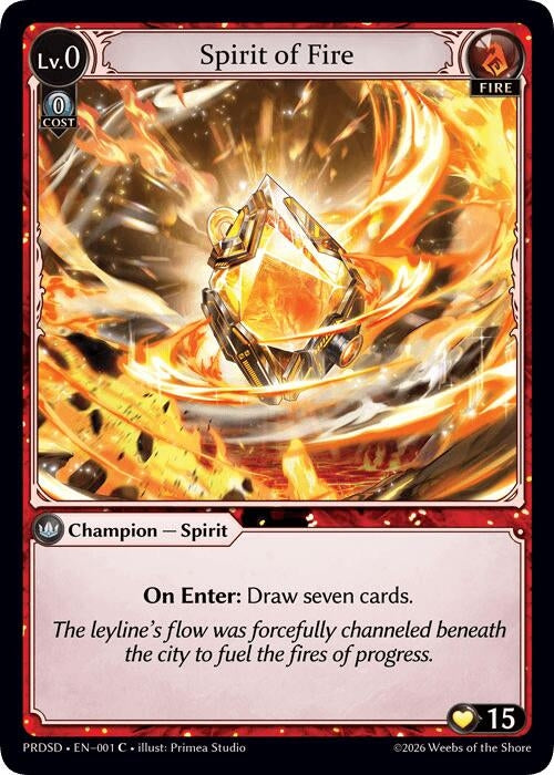 Image for Spirit of Fire (001) (.asphodel/paradise Starter Decks) (PRDSD) - Grand Archive TCG