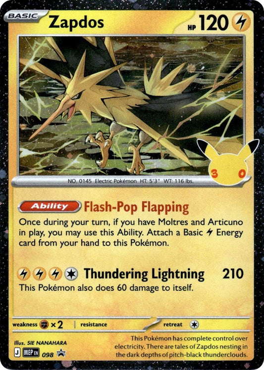 Zapdos - 098 (30th Celebration) (098) (ME: Mega Evolution Promo) (MEP)