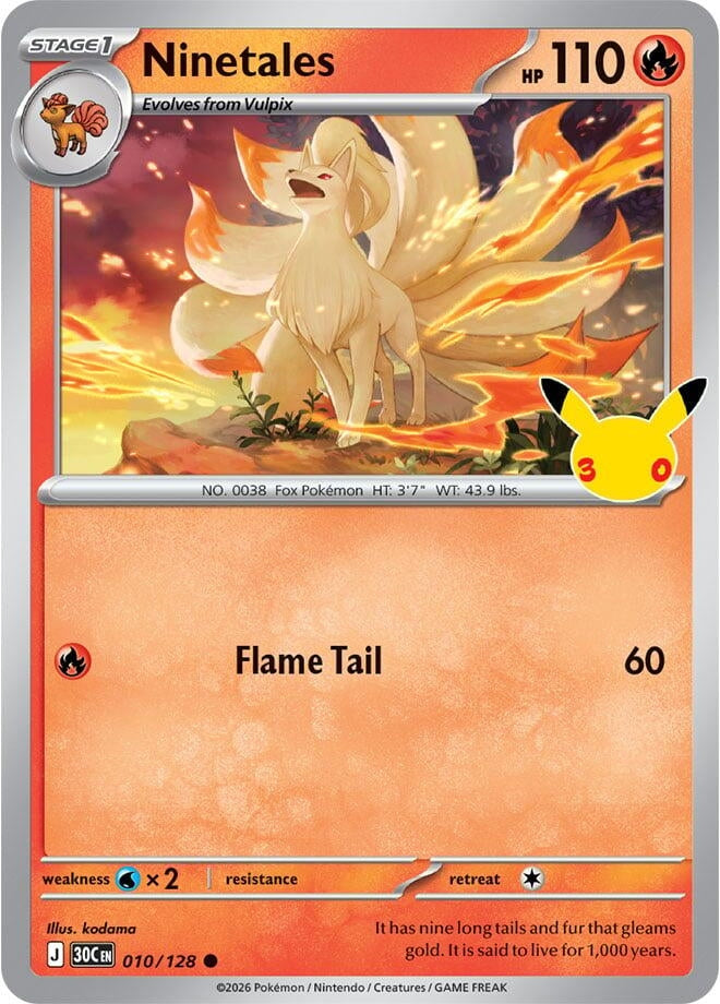 Ninetales (010/128) (ME: 30th Celebration) (30C)