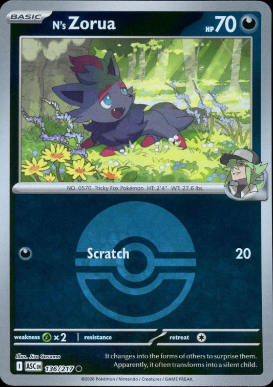 N's Zorua (Poke Ball) (136/217) (ME: Ascended Heroes) (ASC)